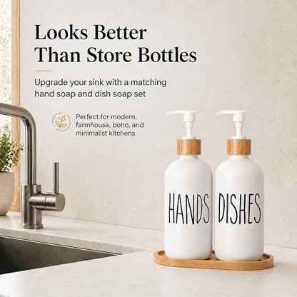 Dish Soap Dispenser for Kitchen Sink.Glass Hand Soap Dispenser, Modern - Image 4