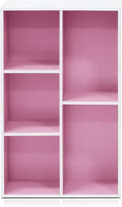 Furinno LUDER Book Shelf, 5-Cube Bookshelf, Reversible Bookcase, 9.4 x 19.5 x - Image 4