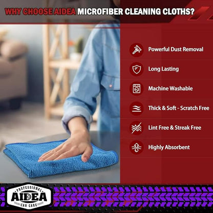 AIDEA Microfiber Cleaning Cloth 20PK, Microfiber Towels - Image 3