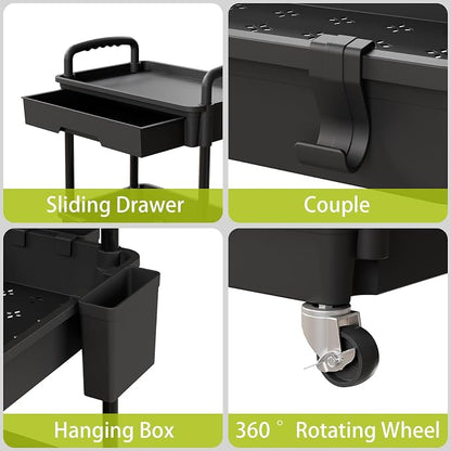 5 Tier Rolling Cart Organizer, Bathroom Cart Organizers - Image 4