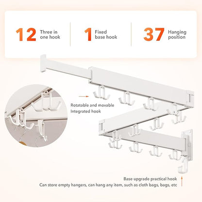 Clothes Drying Rack Wall Mounted, Drying Rack Clothing Wall Mount, Laundry - Image 4