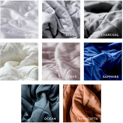 LUXOME Lightweight Blanket | 100% Rayon (Viscose) from Bamboo Fabric & Fill | King/Cal King - 98"x92" | Thermal-Regulating | Ocean