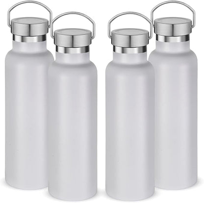 Neihepal 20 oz Insulated Water Bottles Bulk 4 Pack, Stainless Steel Double Wall by Neihepal