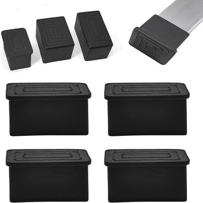 4 Pcs 1" x 2" Rectangular Rubber Chair Leg Caps, PVC Table Leg Covers, Flexible by BOPOREAE