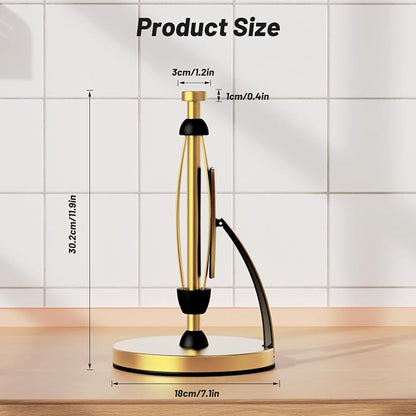 VEHHE Gold Paper Towel Holder Countertop, One-Handed Tear, Stainless Steel - Image 5
