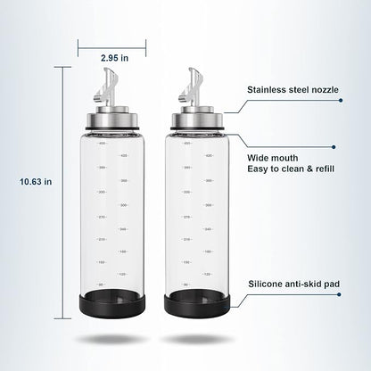 Suli Glass Olive Oil Dispenser Bottle -2 Pack17oz Oil and Vinegar Cruet Set - Image 6