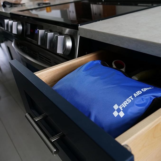 First Aid Only 299 Piece All-Purpose Emergency First Aid Kit for Home, Office, Car, Apartment, Dorm, and Camping, Travel-Friendly Compact Pouch Fits in Backpacks, Suitcases, Cabinets, and Drawers