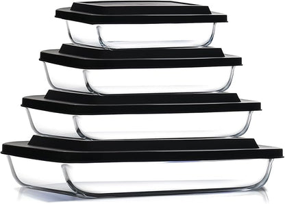 Nestl 8pc Glass Baking Dishes for Oven, Glass Food Storage Containers by Nestl