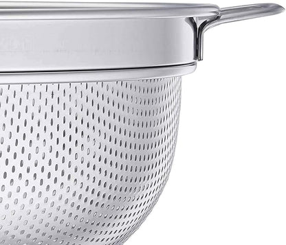 TeamFar Colander, 3qt Colander Strainer Stainless Steel, Solid Handle & - Image 5