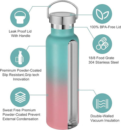 Neihepal Gradient Stainless Steel Water Bottles, 20 Ounce Vacuum Insulated - Image 3