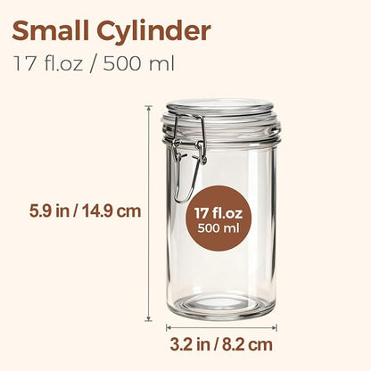 ComSaf 16oz Pint Jars with Airtight Lids, Cylindrical Glass Canisters - Image 2