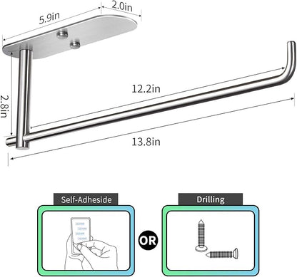 VAEHOLD Self Adhesive Paper Towel Holder Under Cabinet Mount, Wall Mounted - Image 3
