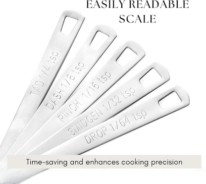 5Pcs Teaspoon Measuring Spoons, 1/4 tsp, 1/8 tsp, 1/16 tsp, 1/32 tsp, 1/64 tsp - Image 4