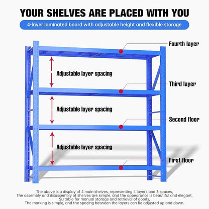 Storage Shelves Heavy Duty, Metal Garage Shelving Units, 4 Tier Storage Rack - Image 5