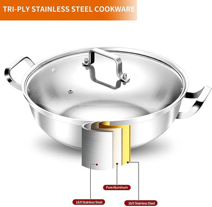 Delarlo Tri-Ply Stainless Steel 11 inch Everyday Pan - Image 2