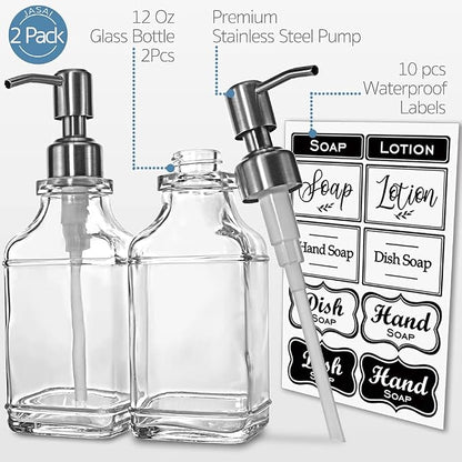 JASAI 2Pack Antique Design Glass Soap Dispenser - Image 2
