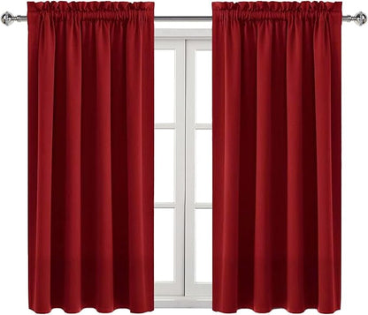 DWCN Christmas Burgundy Room Darkening Blackout Curtains - Image 9
