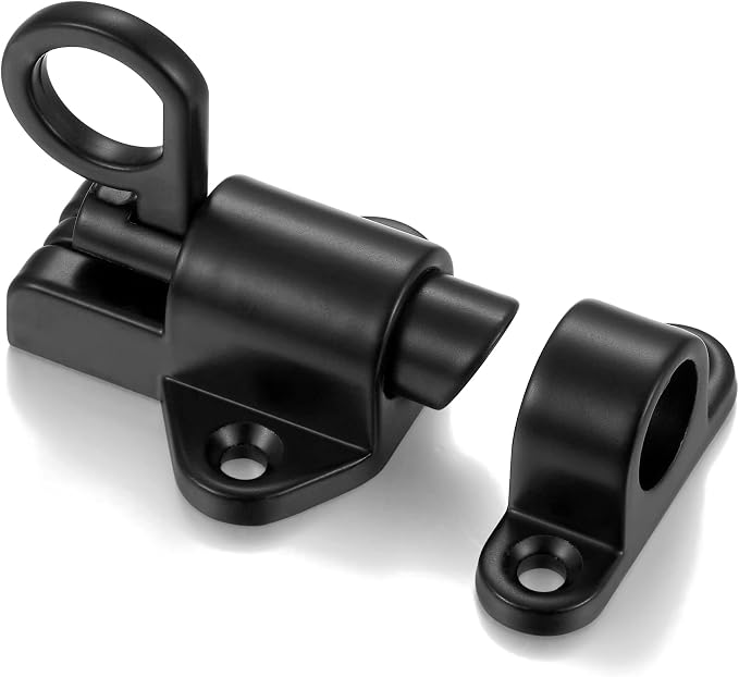 7 Packs Self-Closing Latches，Black Spring Door Lock，Resilient Bolt Latch - Image 6