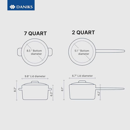 Daniks Modern 10-Piece Stainless Steel Cookware Set - Image 4