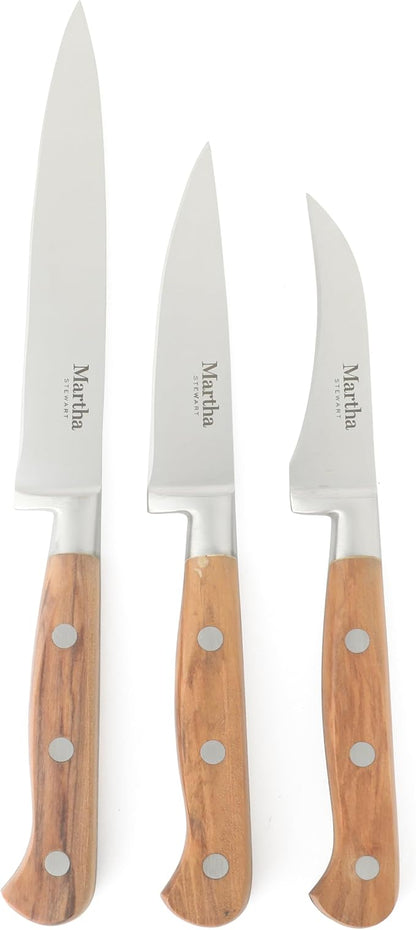 Martha Stewart Austenwood 15-Piece Knife Block Set, German Stainless Steel - Image 5