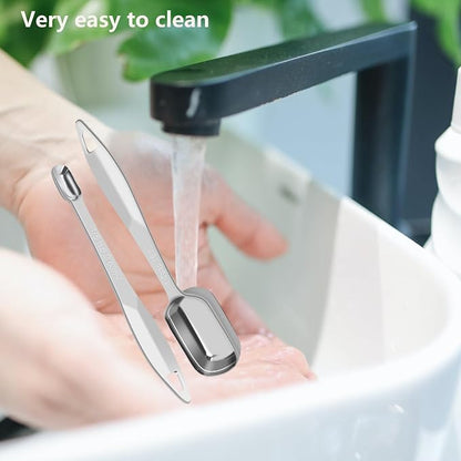2 Pcs 1 Teaspoon Stainless Steel Single Measuring Spoon, Long Handle Metal - Image 9