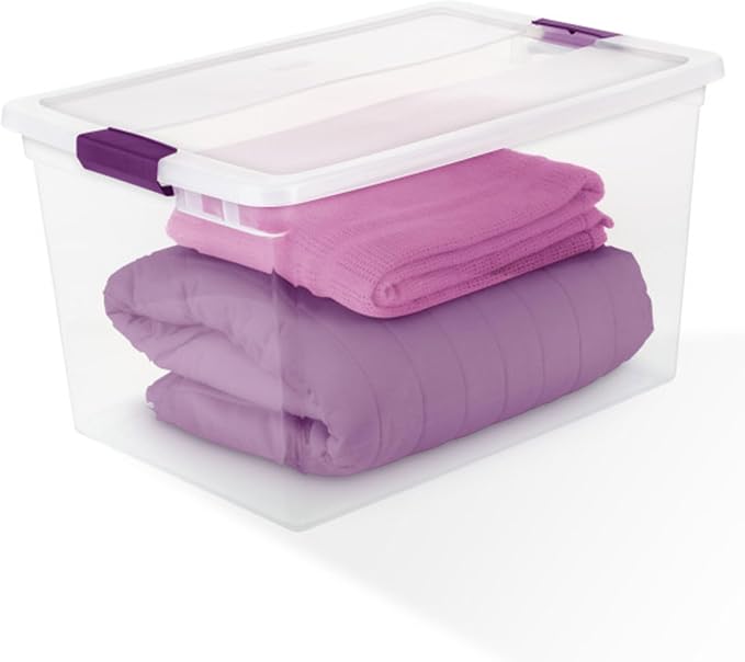 Sterilite 12-Pack ClearView Latch Box, Stackable Storage Organizer Bins - Image 8