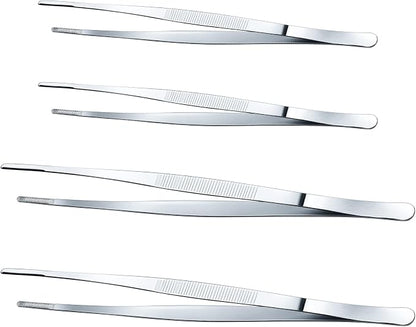 Yaomiao 4 Packs 12 Inch 10 Inch Bar Tweezers Silver Cocktail Tongs Long Garnish by Yaomiao
