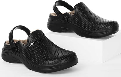 Womens Mens Fur Lined Clogs Waterproof Garden Shoes Winter Warm Fleece Lining - Image 6