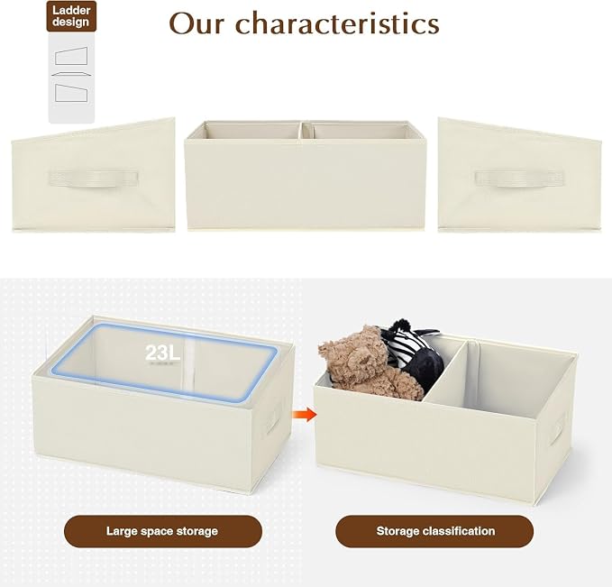 DIMJ Closet Storage Bins, 5 Pack Storage Baskets - Image 3