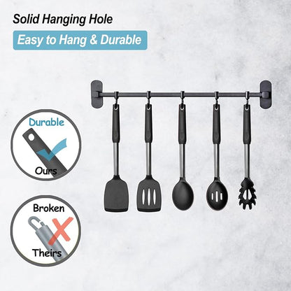 Silicone Spatula and Cooking Spoon, 5 Pack Non-Stick Cooking Utensils - Image 6