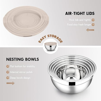 E-far Stainless Steel Mixing Bowls - Image 4