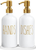 MOMEEMO Kitchen Soap Dispenser Set, Contains Dish and Hand Soap Dispenser, Suitable for Kitchen Counter Decor. (White)