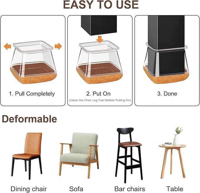 40 Pcs Chair Leg Floor Protectors - Image 5