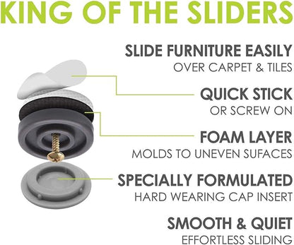 GorillaGlides 1 Inch Chair Sliders/Furniture Floor Protectors Self-Adhesive - Image 3