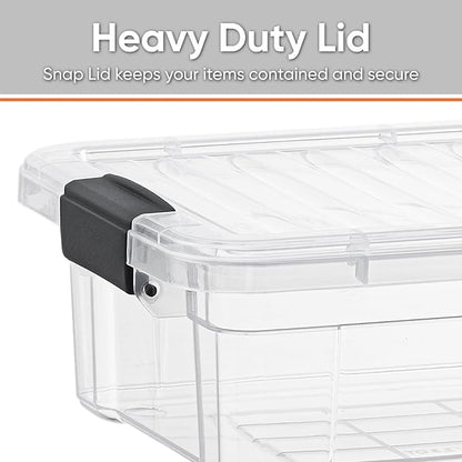 Superio Storage Bins with Lids- 4 Pack, 4.5 Qt Clear Boxes - Image 3