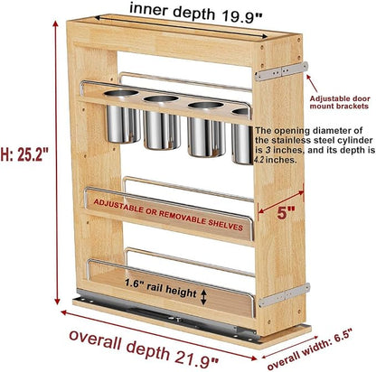 OCG 5" Pull-Out Solid Wood Storage Organizer - Image 3