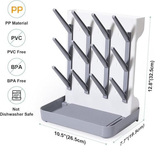 Space Saving Vertical Bottle Drying Rack, Large Countertop Baby Bottle Drying - Image 2