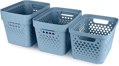 Glad Plastic Storage Basket Set, Value Pack of 6 | Open Storage Bins - Image 6