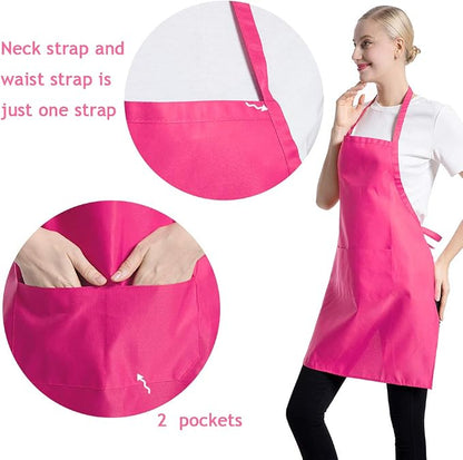 Total 12 PCS Plain Color Bib Apron Adult - Image 2