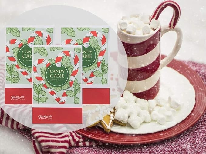 Floral Simplicity Candy Cane Scented Sachets Pack of 6, Fall & Winter - Image 4