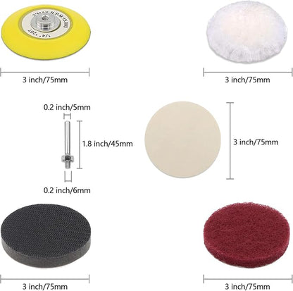 3 Inch Car Headlight Restoration Kit, Car Polishing Sanding Discs Assortment - Image 3