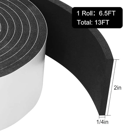 2 Rolls Seal Foam Tape, Single Sided Weather Strip, Total 13 Feet Long… - Image 2