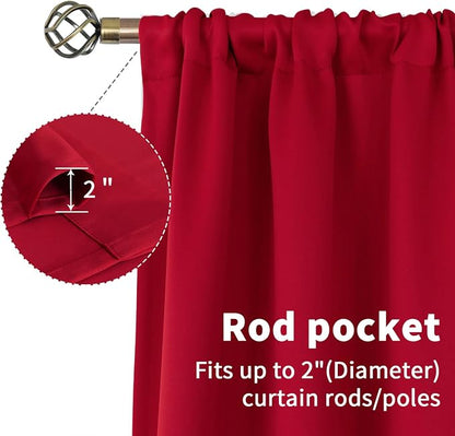 BGment Red Blackout Curtains 84 Inch Length - Image 4
