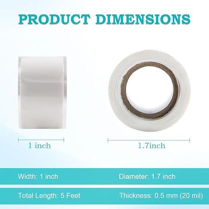 Self Fusing Silicone Tape 2 Rolls 1 in x 5' White Waterproof Rubber Leak Proof - Image 2