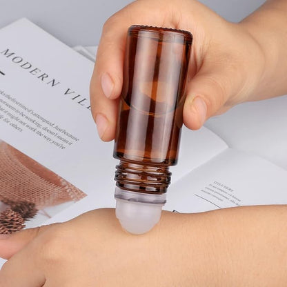 2Pcs Brown 30ml Glass Essential Oil Roller Bottles Refillable Roll on Bottles - Image 3