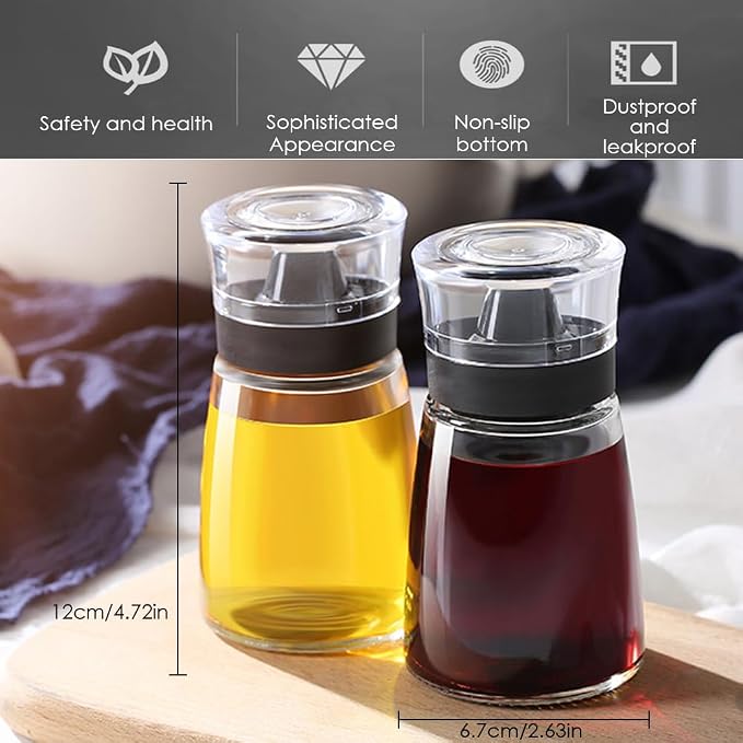 Outdoor Oil Dispenser Bottle for Camping, 160 ml/5.4 oz Glass Olive Oil and - Image 5