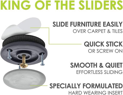 GorillaGlides CB503 2 Inch Furniture Sliders/Screw On Glide Floor Protectors - Image 3