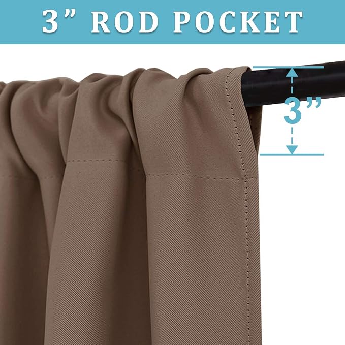 RYB HOME Curtains for Bedroom 72 inches Long, W 34 x L 72, 2 Panels - Image 3
