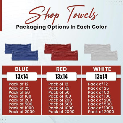 Shop Towels Bulk Cleaning Towel in a Pack, Mechanic Cotton Wipes - Image 5