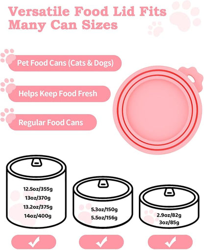 6 PCS Cat Food Can Covers Set, Reusable Silicone Can Lids - Image 3